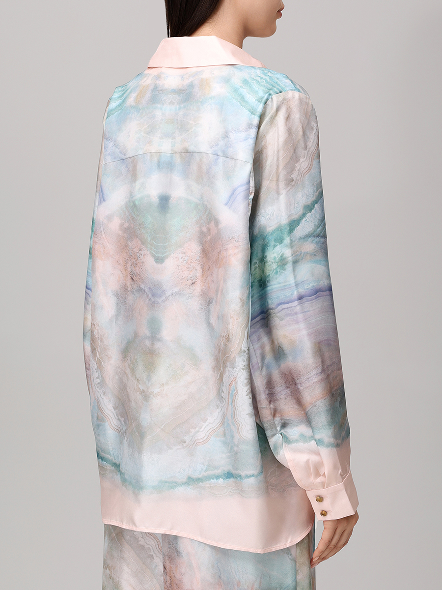 

Блуза шелковая, Голубой, 4028TS251