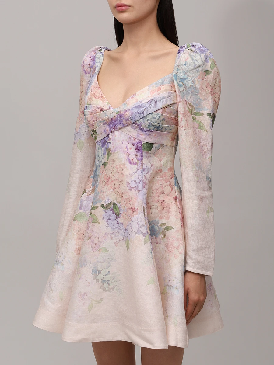 Платье льняное ZIMMERMANN 3507DS252 Фиолетовый  Фото 4