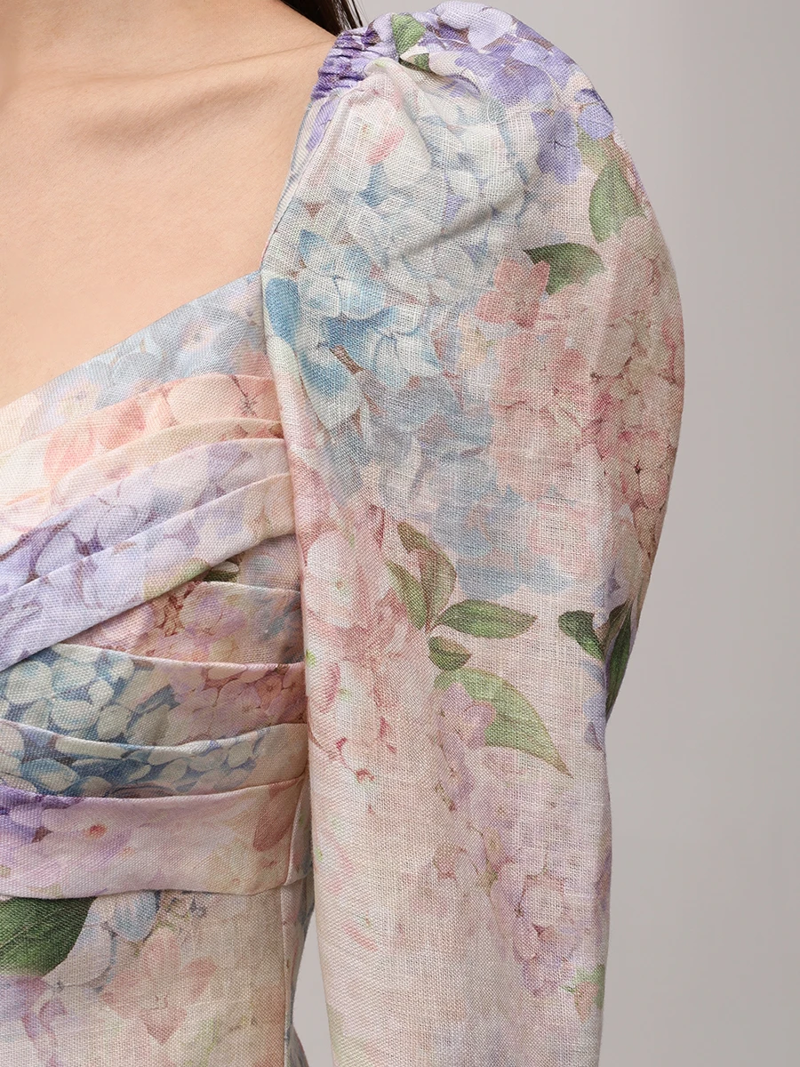 Платье льняное ZIMMERMANN 3507DS252 Фиолетовый  Фото 5