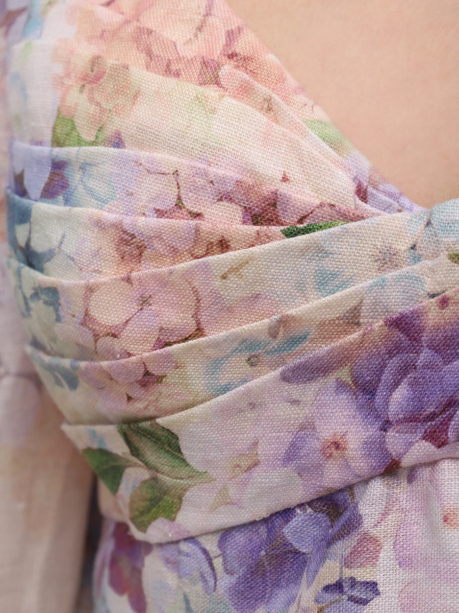 Платье льняное ZIMMERMANN 3507DS252 Фиолетовый  Фото 6