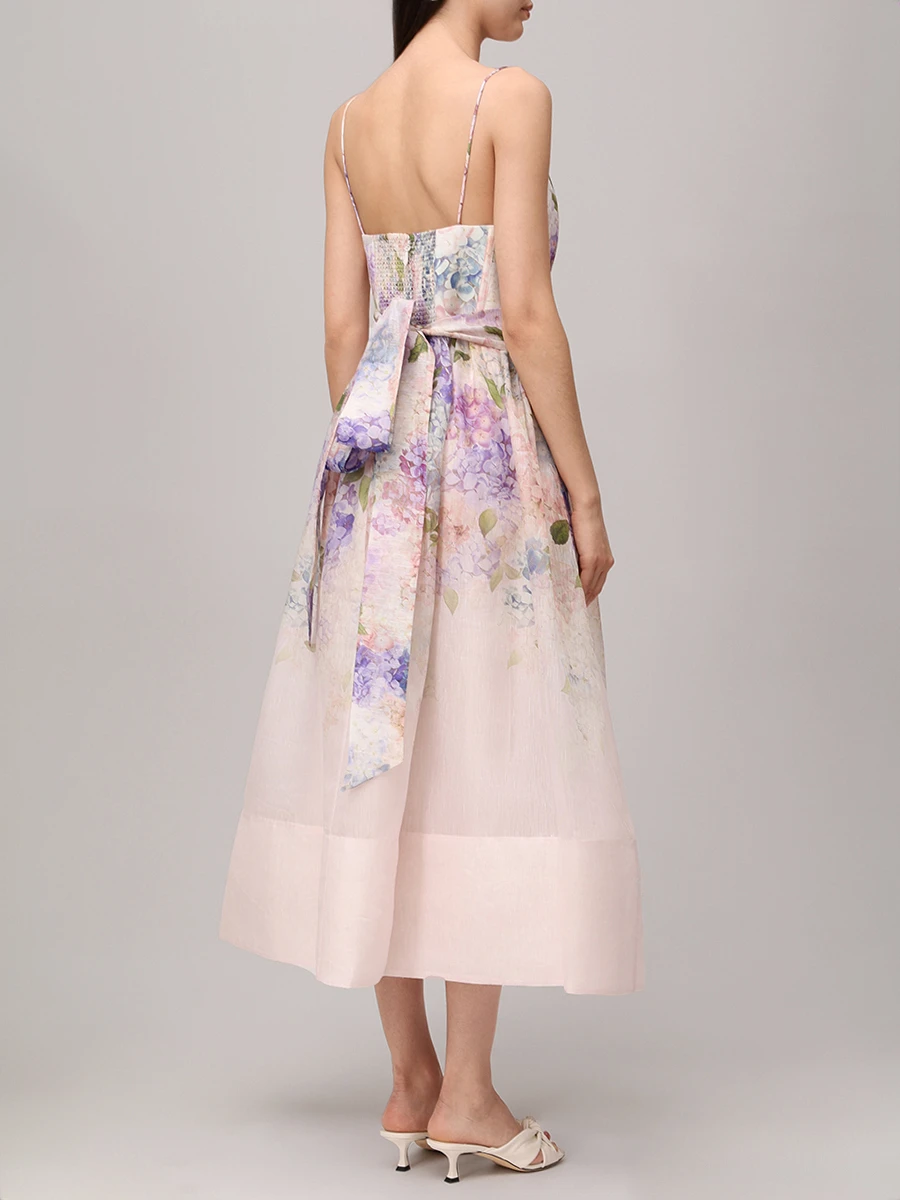 Платье из шелка и льна ZIMMERMANN 6403DS252 Принт  Фото 3