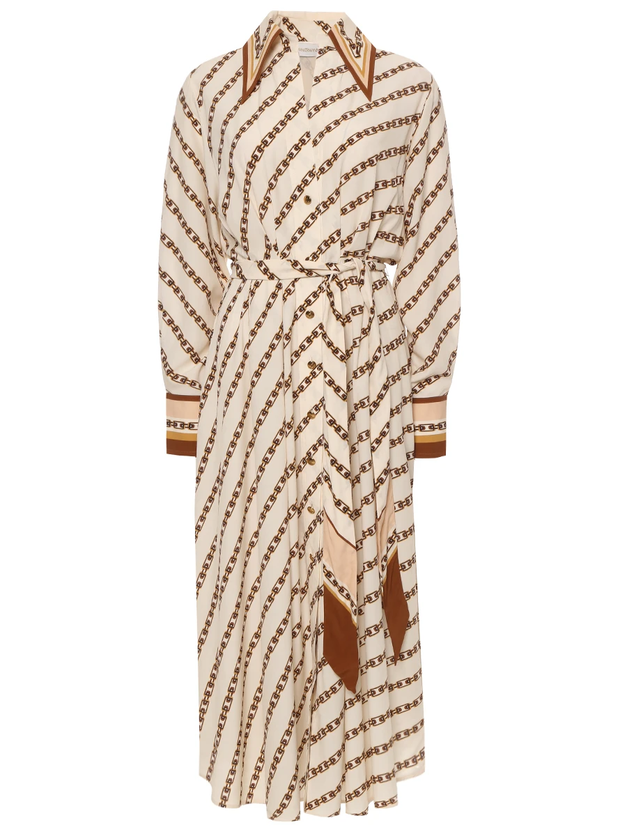 Платье из вискозы и шелка ZIMMERMANN 4182DS25R Кремовый 