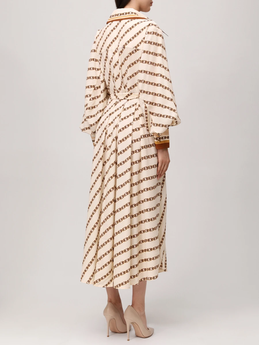 Платье из вискозы и шелка ZIMMERMANN 4182DS25R Кремовый  Фото 3