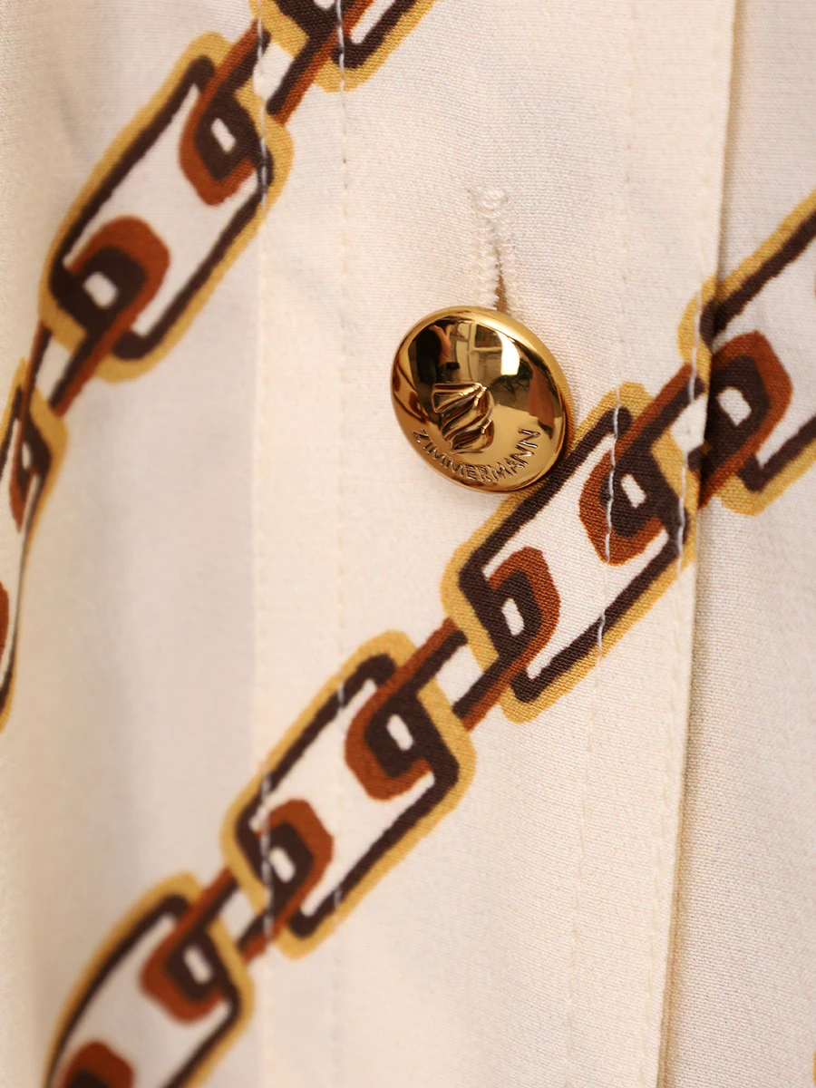 Платье из вискозы и шелка ZIMMERMANN 4182DS25R Кремовый  Фото 6