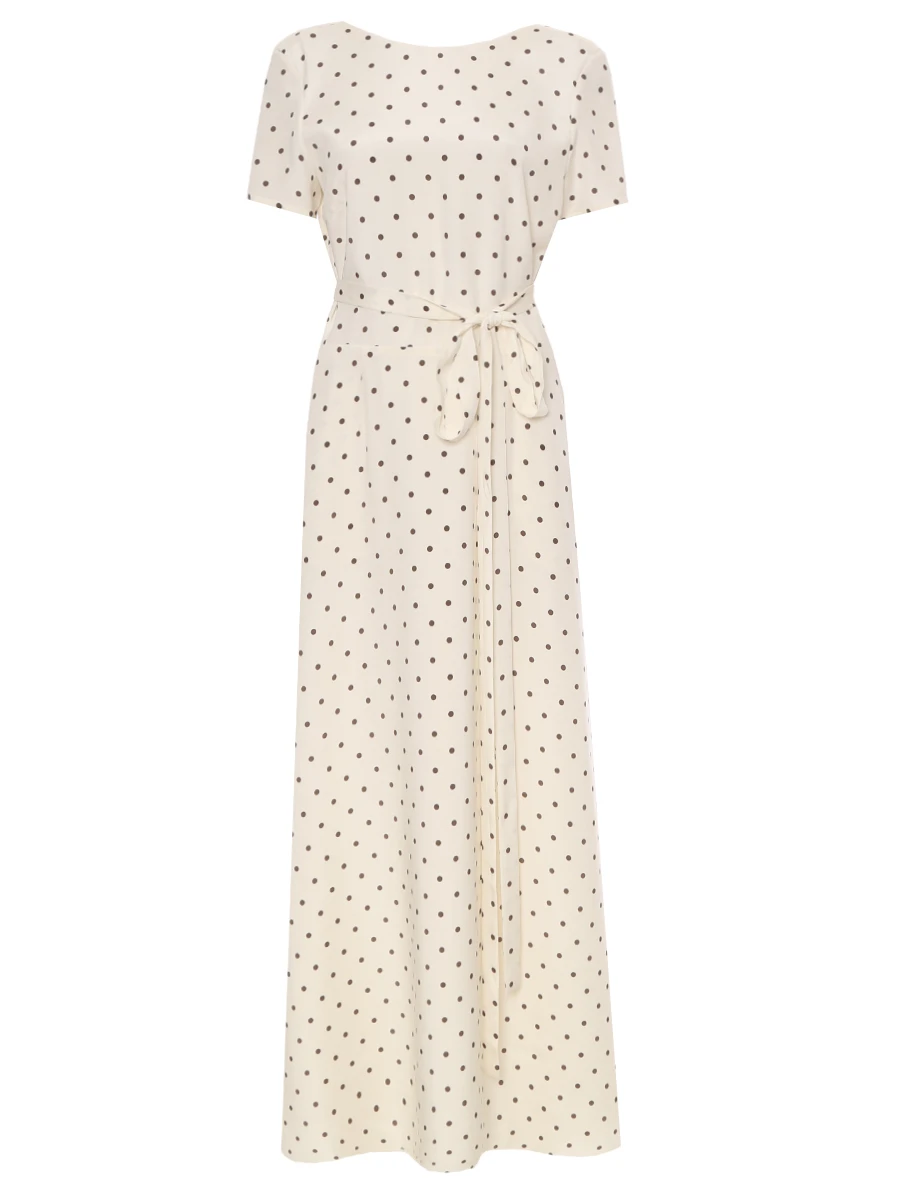 Платье из шелка и вискозы SASHAVERSE D266/CH/5202G.113/SS25 Молочный Горох 