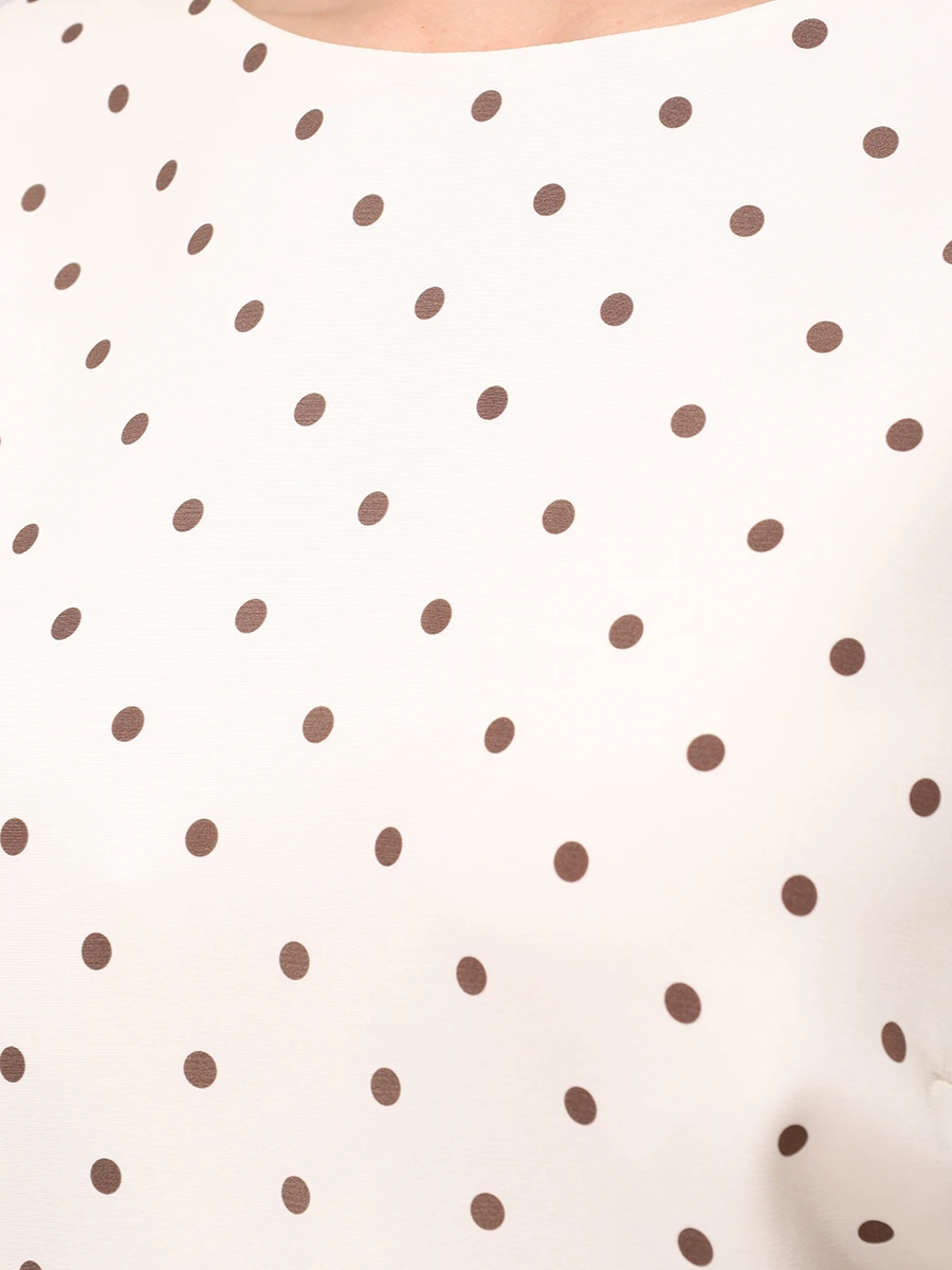 Платье из шелка и вискозы SASHAVERSE D266/CH/5202G.113/SS25 Молочный Горох  Фото 5