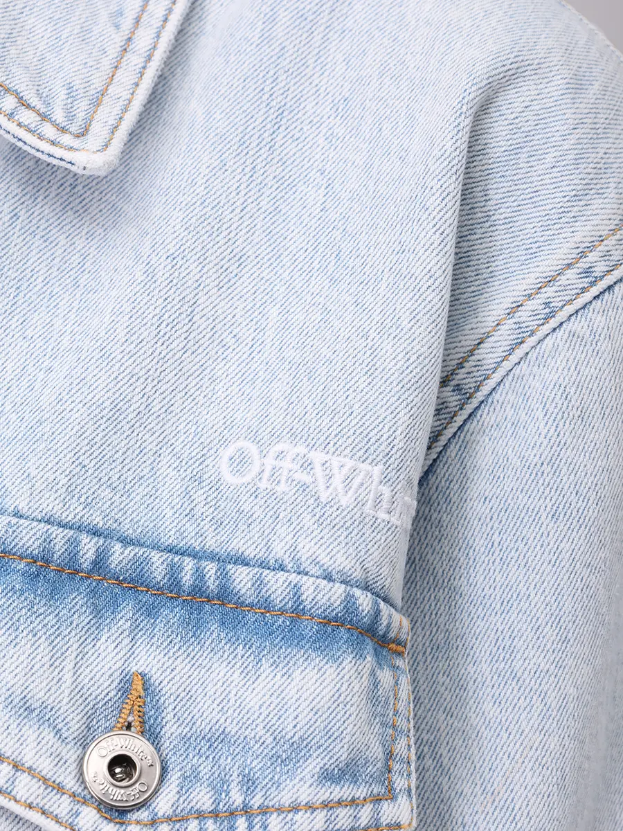 Рубашка джинсовая OFF-WHITE OWYQ004S25DEN0014001 Голубой  Фото 6