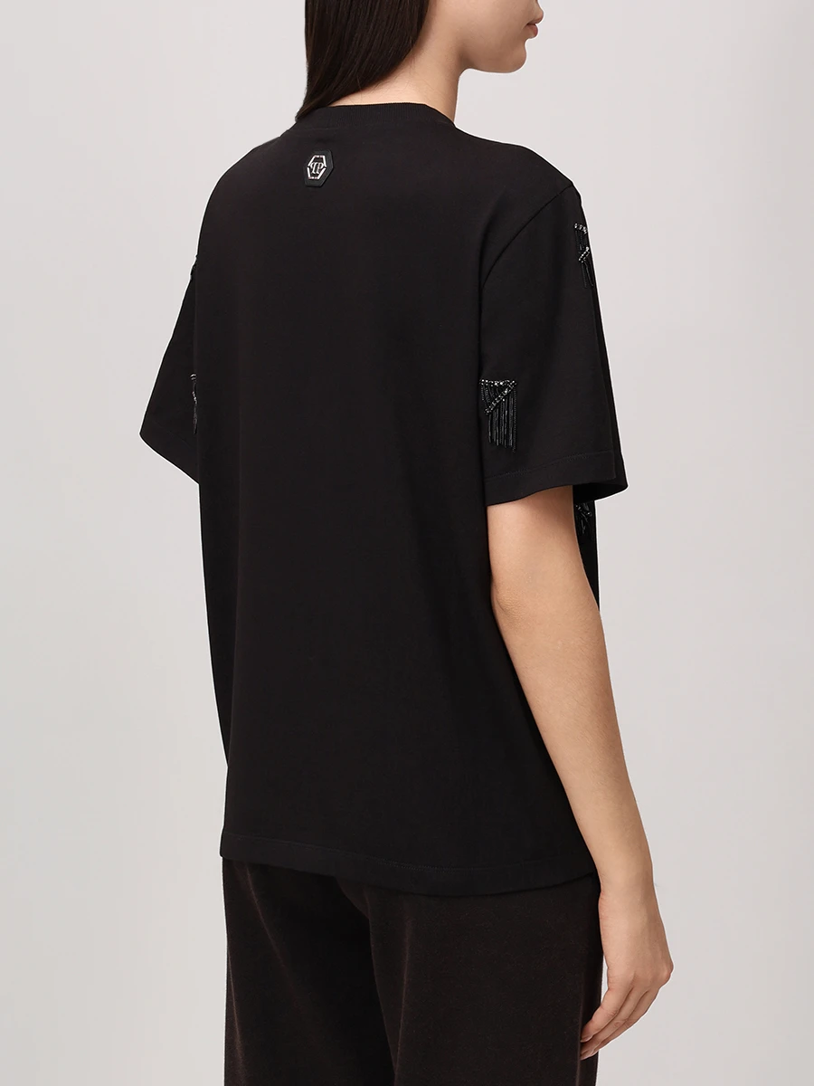 Футболка хлопковая PHILIPP PLEIN WTK3578/02 Черный  Фото 3