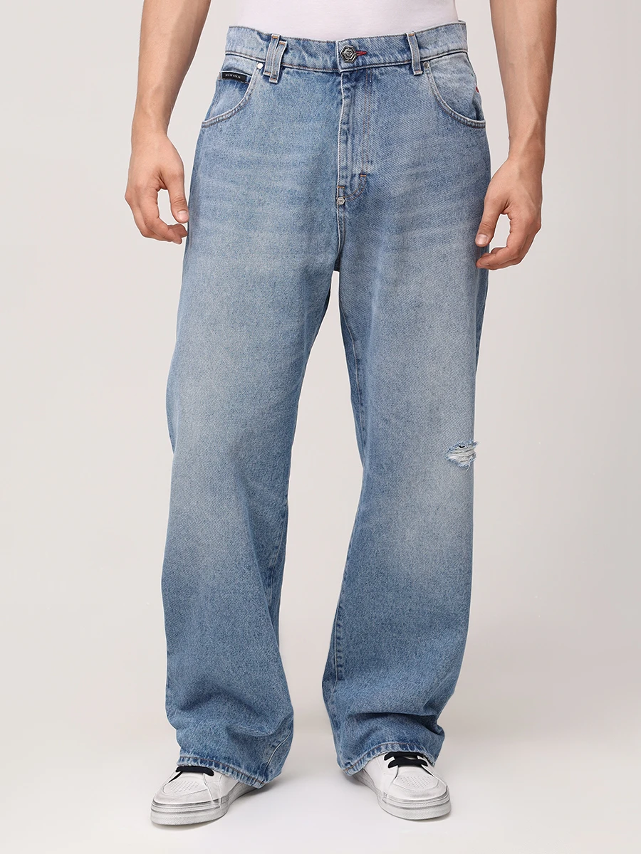 Джинсы хлопковые PHILIPP PLEIN MDT4103/4PP Деним  Фото 4