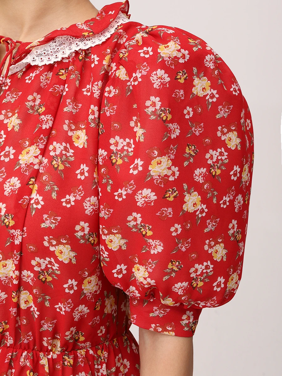 Платье из вискозы BOTROIS SKU76432485 Красный  Фото 5