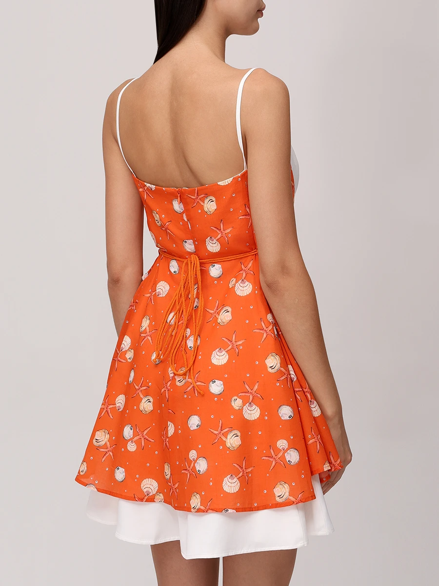 Платье из вискозы BOTROIS SKU444470887 Оранжевый  Фото 3