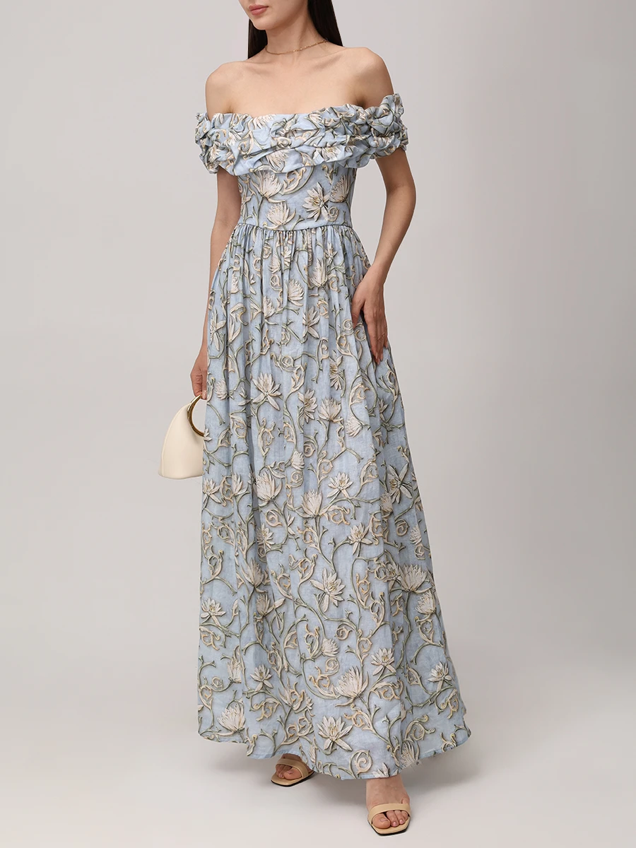 Платье льняное AGUA BY AGUA BENDITA 17650 Принт  Фото 2