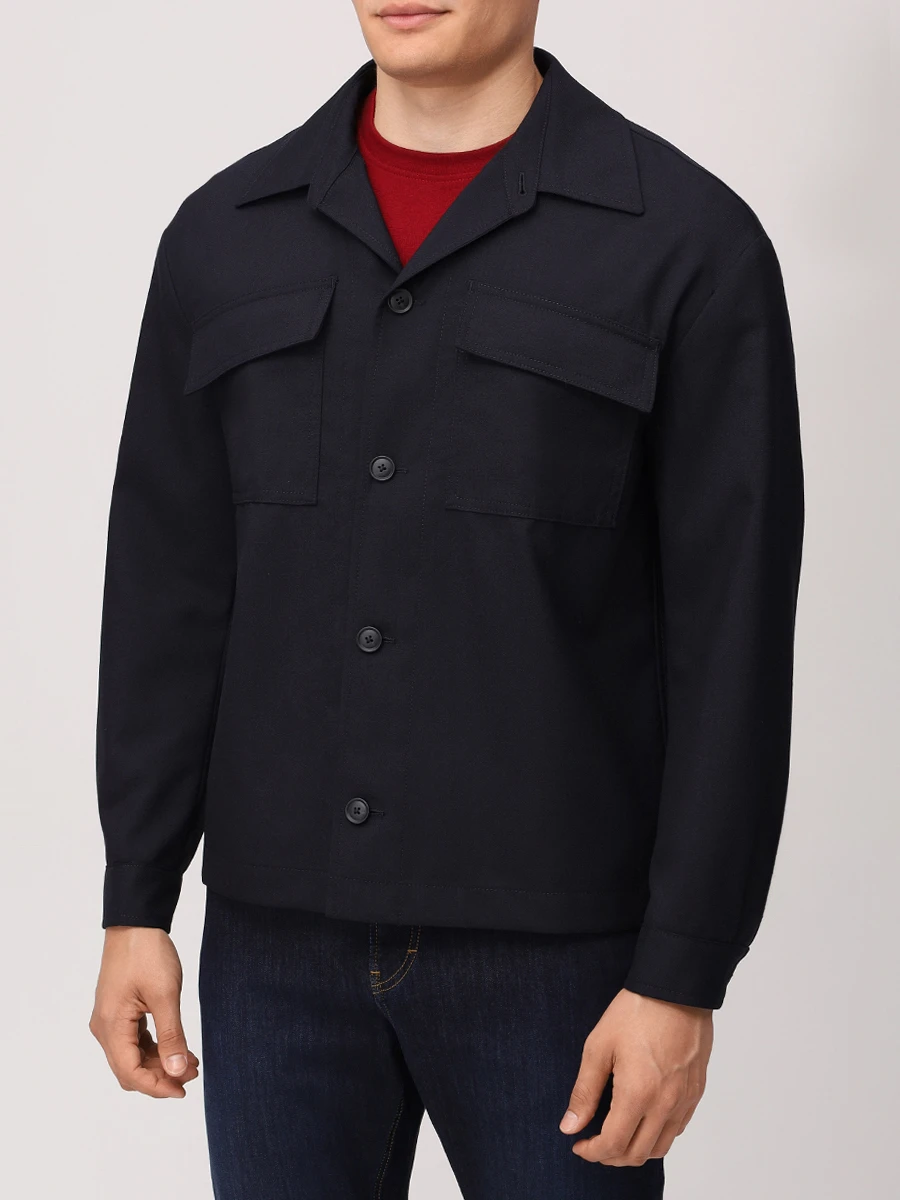 Рубашка Regular Fit шерстяная BOSS 50545810/404 Синий  Фото 4