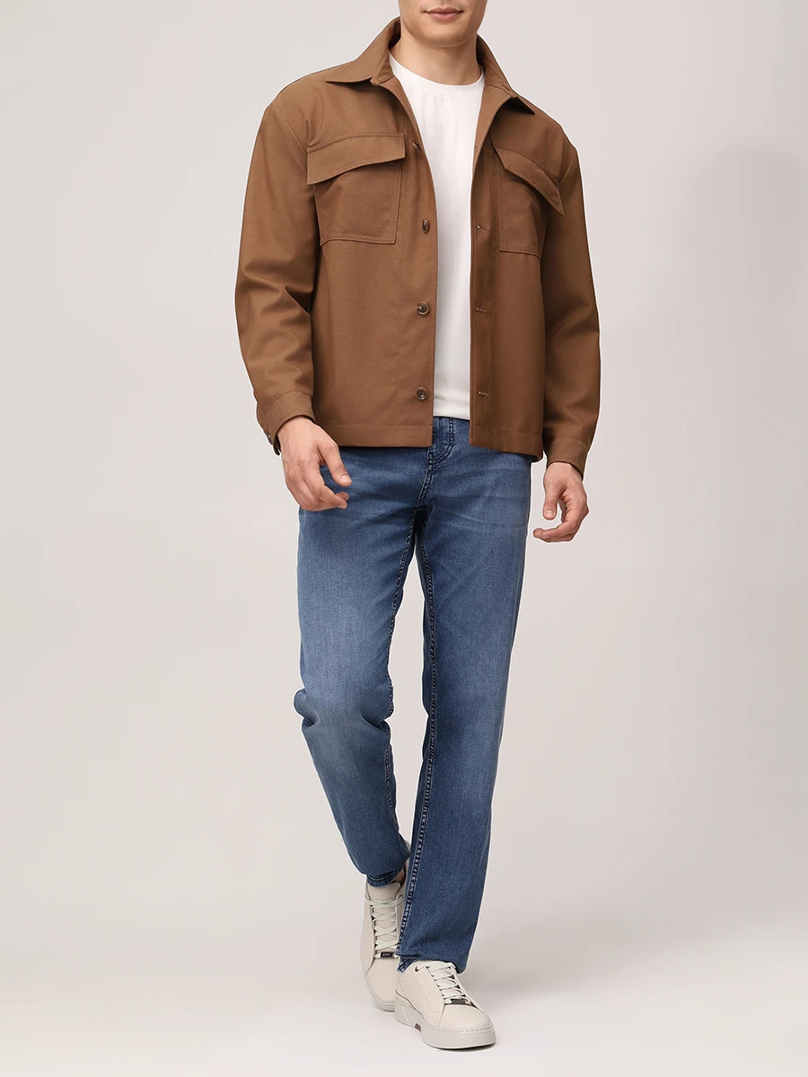 Рубашка Regular Fit шерстяная BOSS 50545810/217 Коричневый  Фото 2