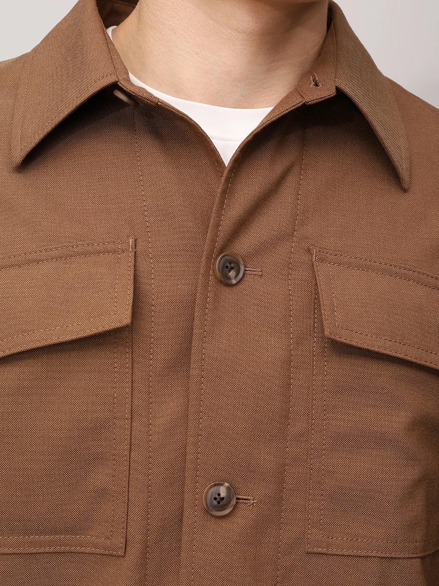Рубашка Regular Fit шерстяная BOSS 50545810/217 Коричневый  Фото 5