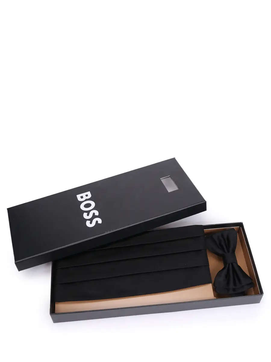 Набор шелковый из бабочки и камербанда BOSS 50480282/001 Черный  Фото 2