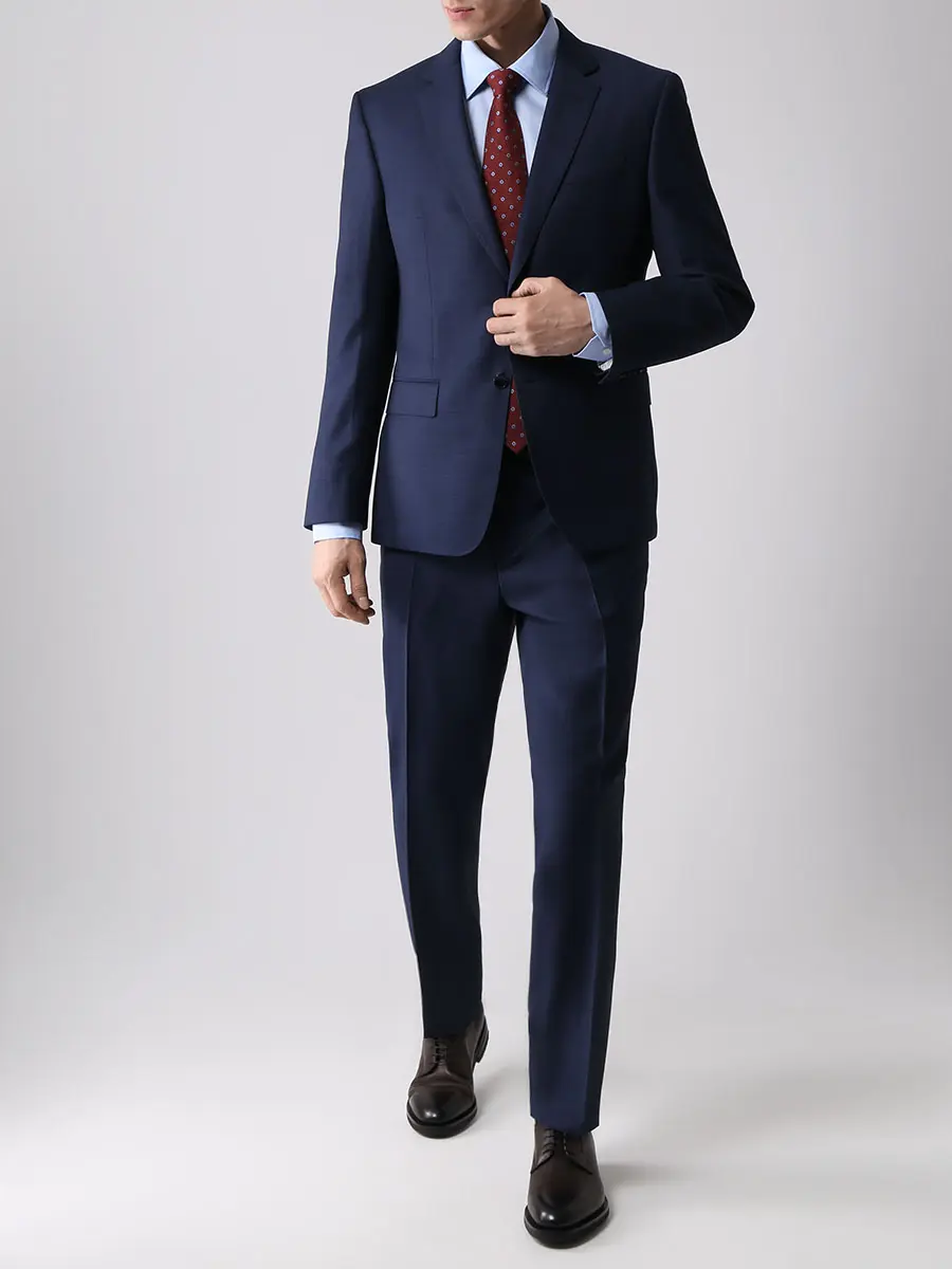 Рубашка Slim Fit хлопковая BOSS 50479915/450 Голубой  Фото 2