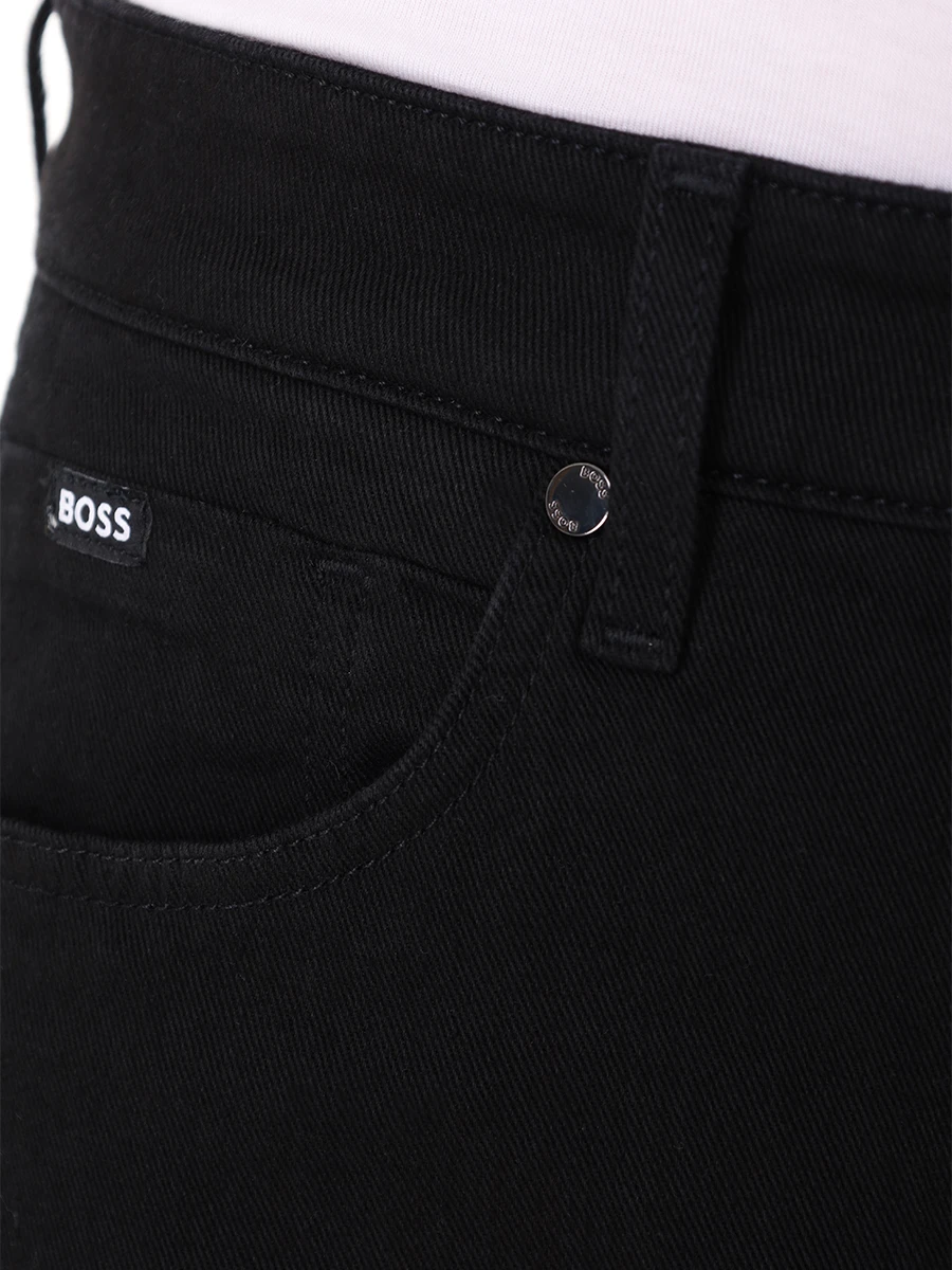 Джинсы Regular Fit хлопковые BOSS 50520810/003 Черный  Фото 6