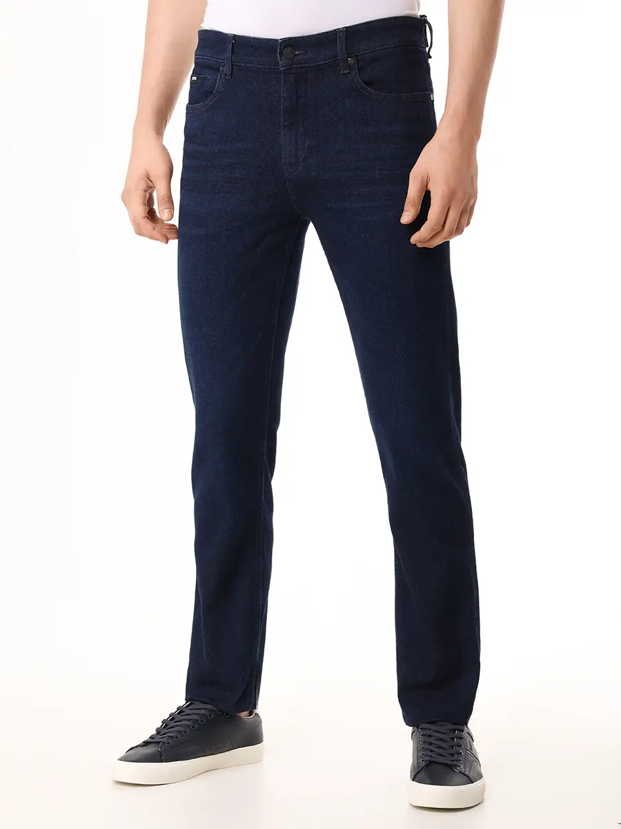 Джинсы Slim Fit хлопковые BOSS 50523239/415 Синий  Фото 4