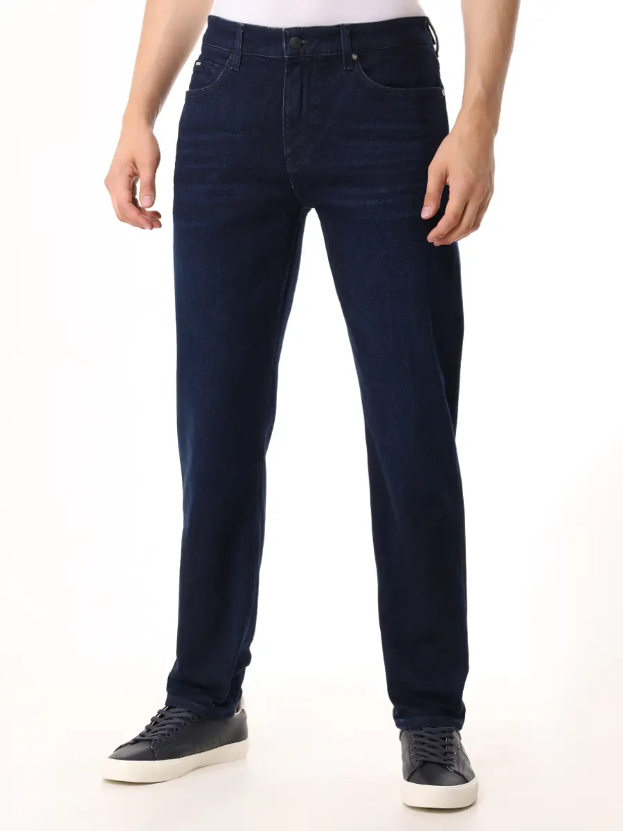 Джинсы Regular Fit хлопковые BOSS 50523240/415 Синий  Фото 4
