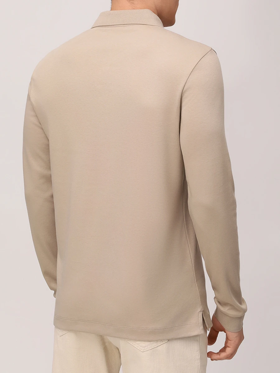 Поло хлопковое BOSS 50468392/255 Бежевый  Фото 3