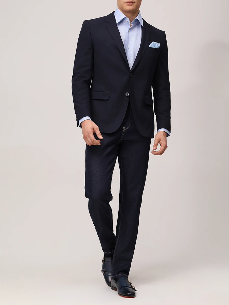 Рубашка Regular Fit хлопковая BOSS 50519887/450 Голубой  Фото 2