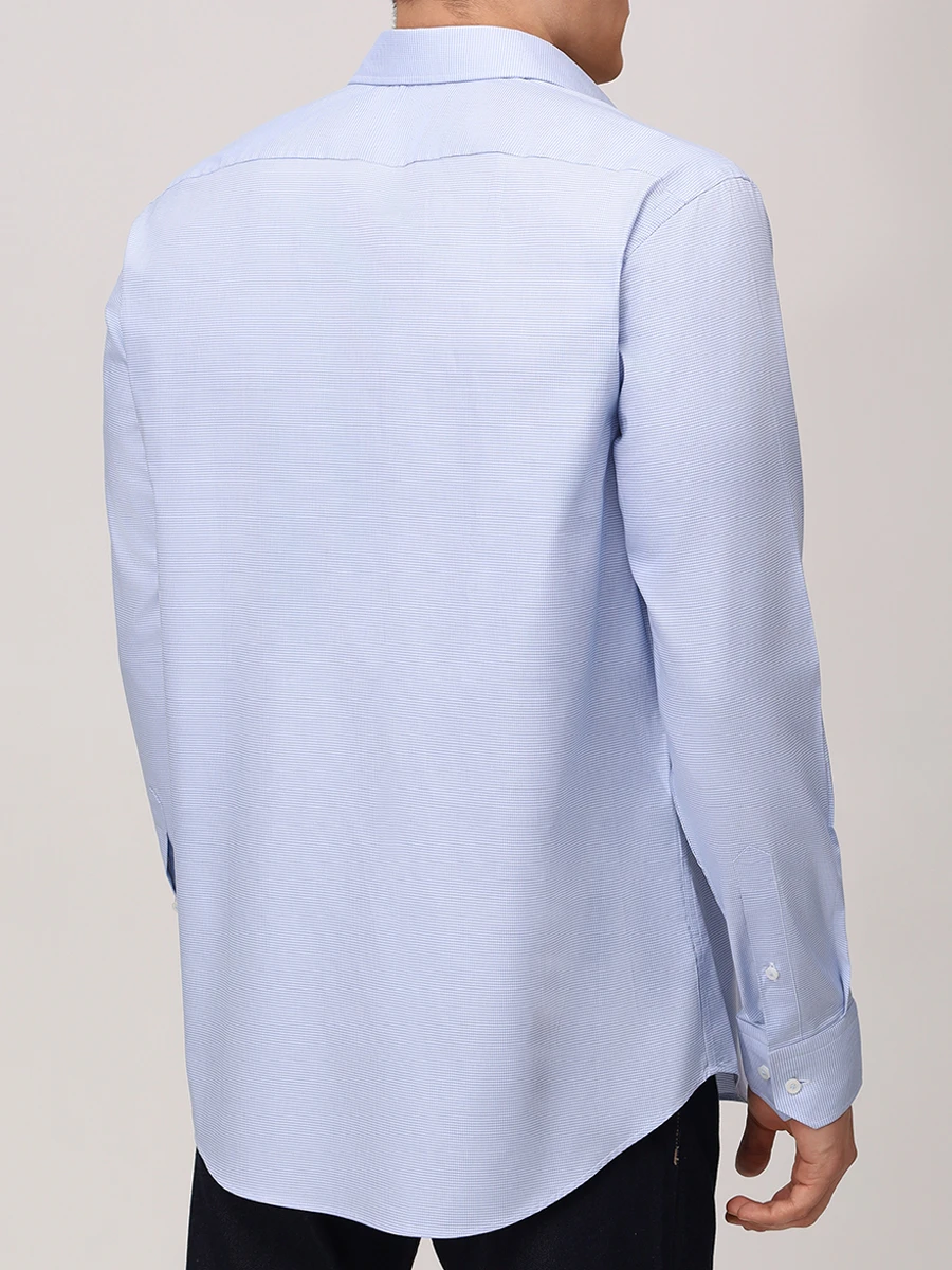 Рубашка Regular Fit хлопковая BOSS 50519887/450 Голубой  Фото 3