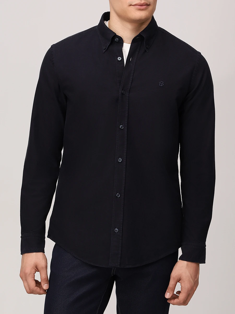 Рубашка Slim Fit хлопковая BOSS 50544917/404 Синий  Фото 4