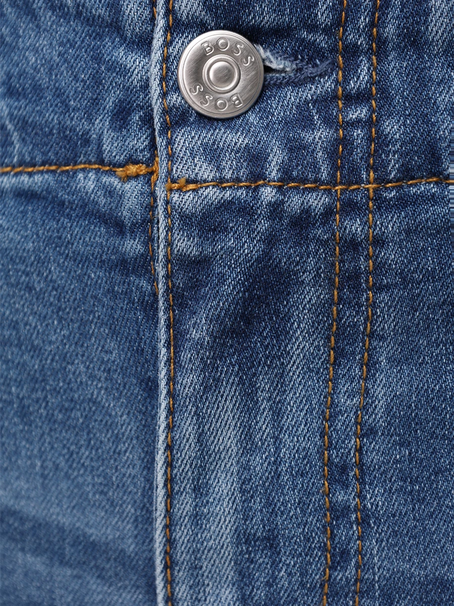 Джинсы-клеш хлопковые BOSS 50542553/412 Синий  Фото 6