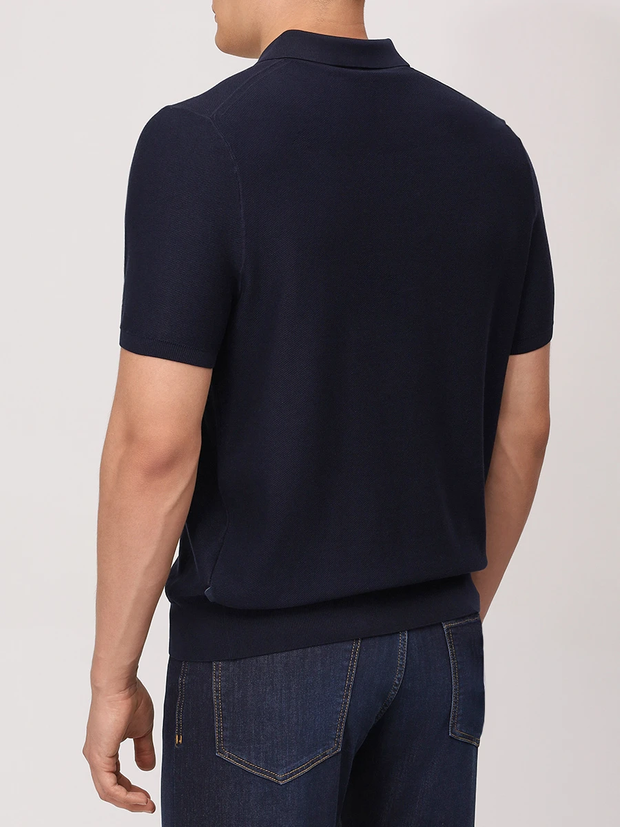 Поло хлопковое BOSS 50543149/404 Синий  Фото 3