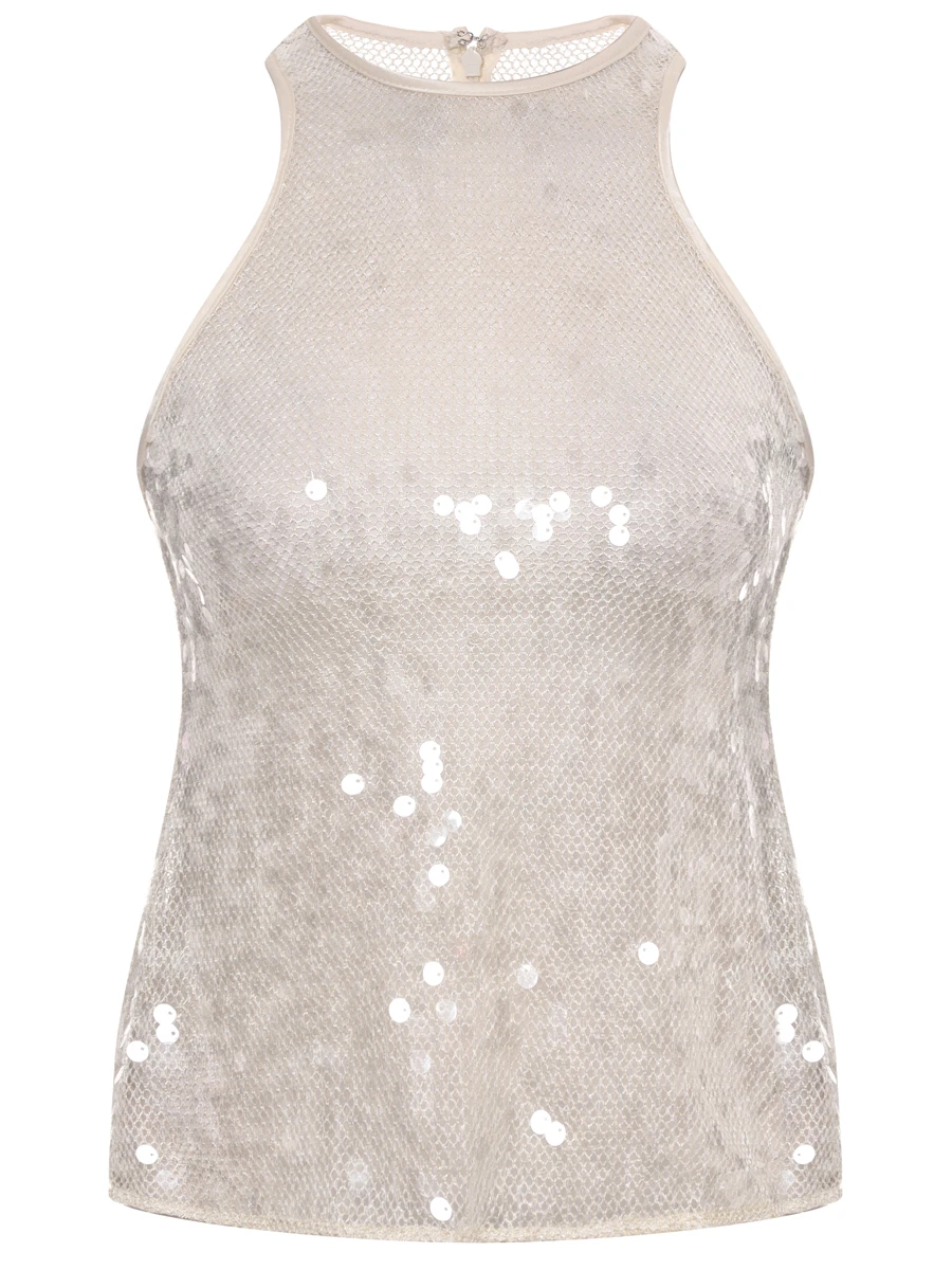 Топ с пайетками DAVID KOMA RE25DK83T Кремовый 