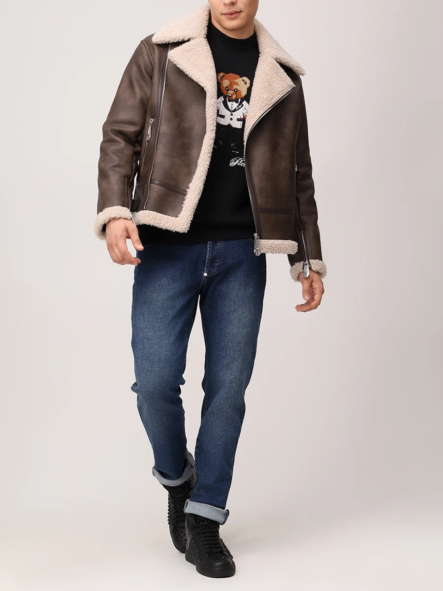 Дубленка из экомеха PHILIPP PLEIN MRB2897/04 Коричневый  Фото 2