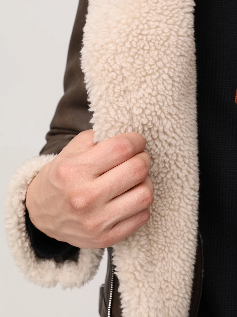 Дубленка из экомеха PHILIPP PLEIN MRB2897/04 Коричневый  Фото 5