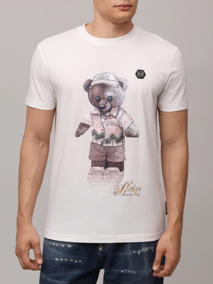 Футболка хлопковая PHILIPP PLEIN MTK8524/01 Белый  Фото 4