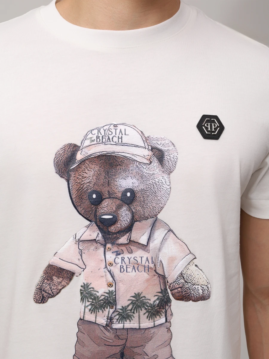 Футболка хлопковая PHILIPP PLEIN MTK8524/01 Белый  Фото 5