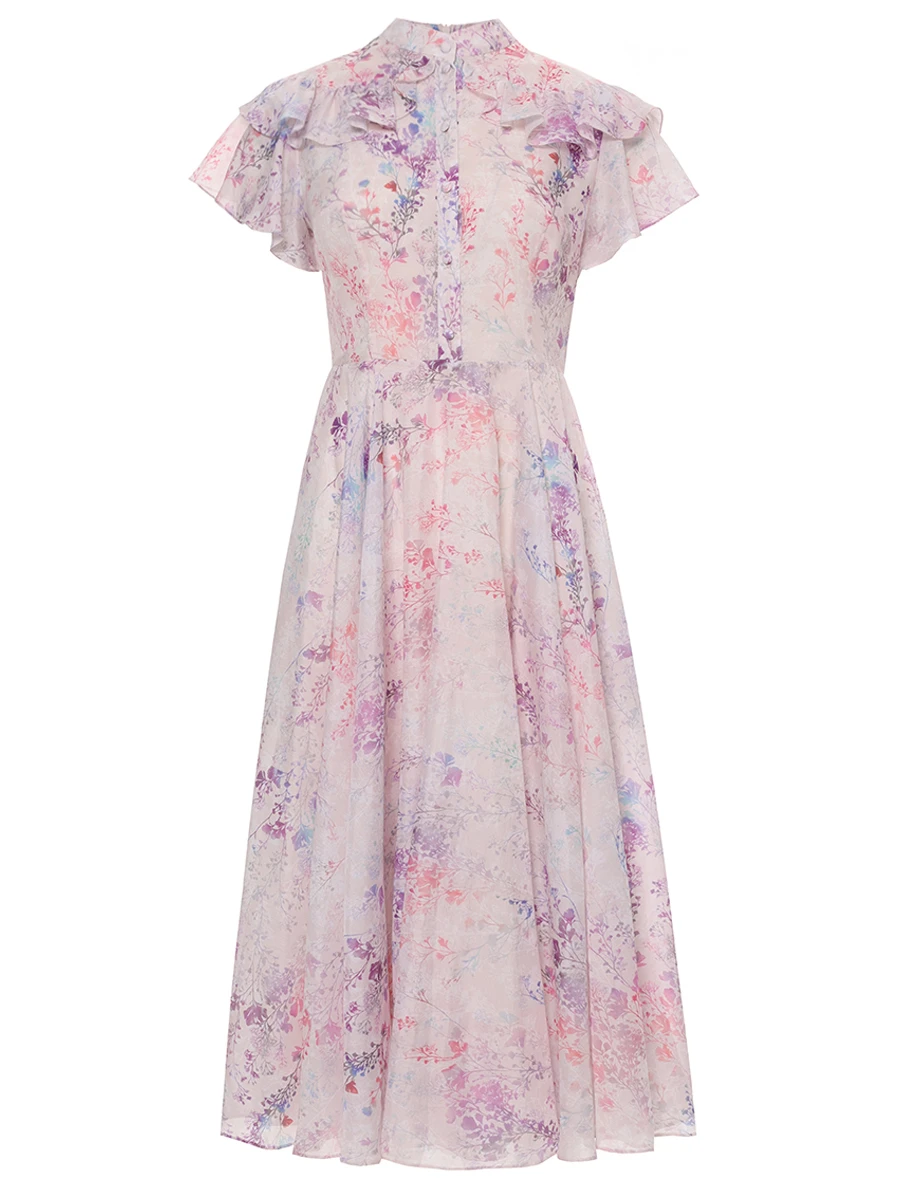 Платье из вискозы и хлопка ROSEVILLE SS253639P/PURPL Розовый 