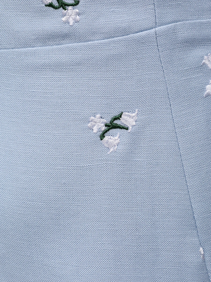 Платье изо льна и хлопка ROSEVILLE SS253642P/MLBLU Цветочный принт  Фото 6