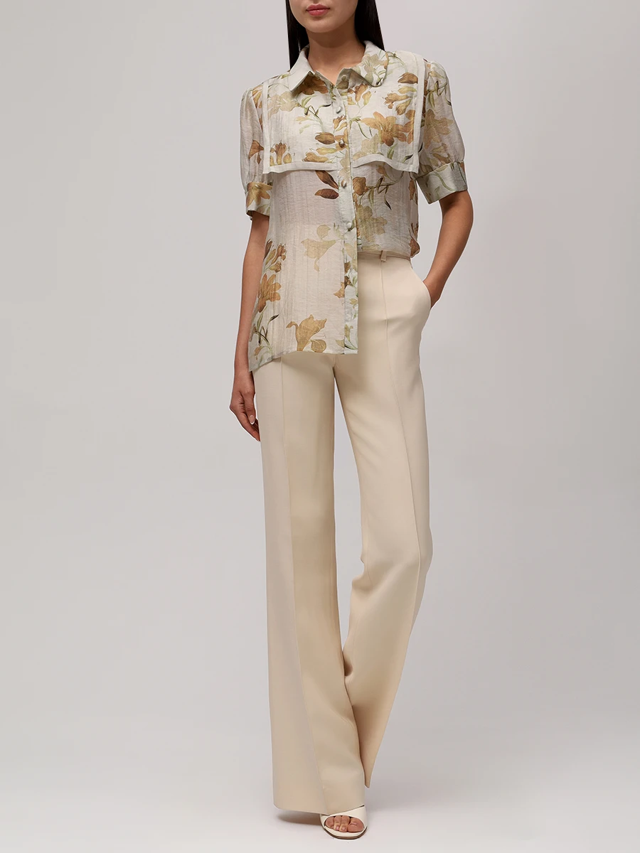 

Блуза из батиста, Бежевый, SS252872P/BGE