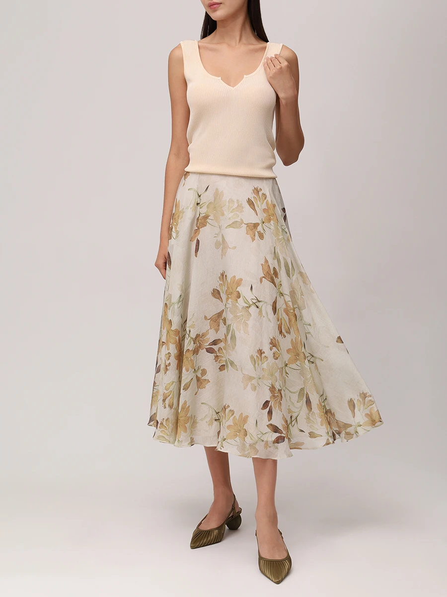 Юбка из батиста ROSEVILLE SS256175P/BGE Бежевый  Фото 2