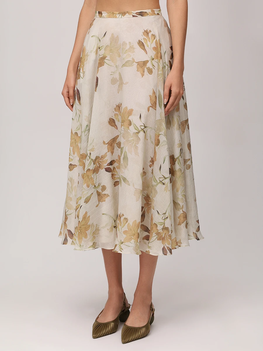 

Юбка из батиста, Бежевый, SS256175P/BGE