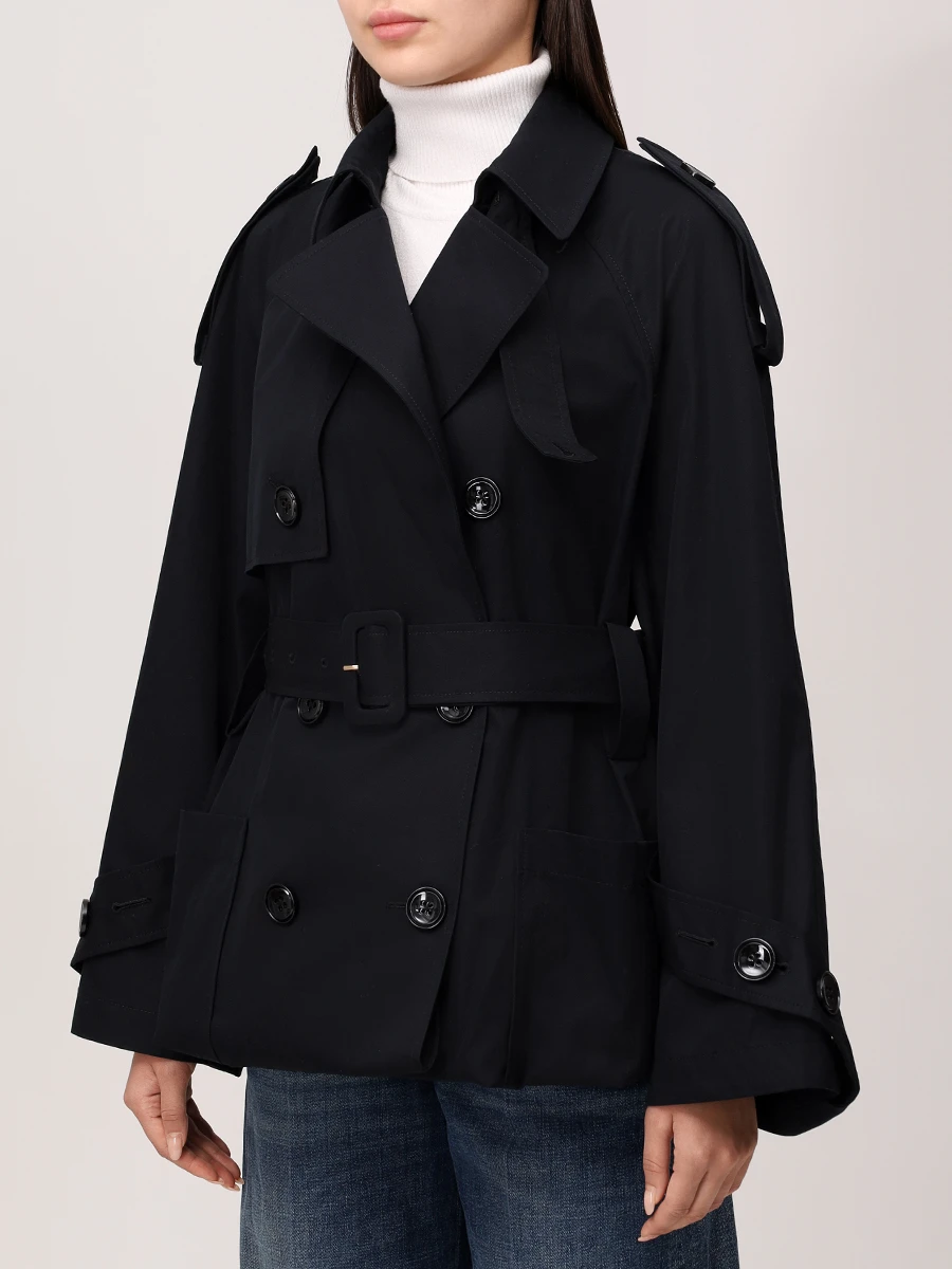 Плащ хлопковый DOROTHEE SCHUMACHER 252 / 148401 / 999 Черный  Фото 4