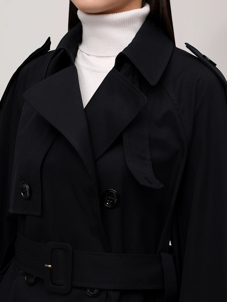 Плащ хлопковый DOROTHEE SCHUMACHER 252 / 148401 / 999 Черный  Фото 5