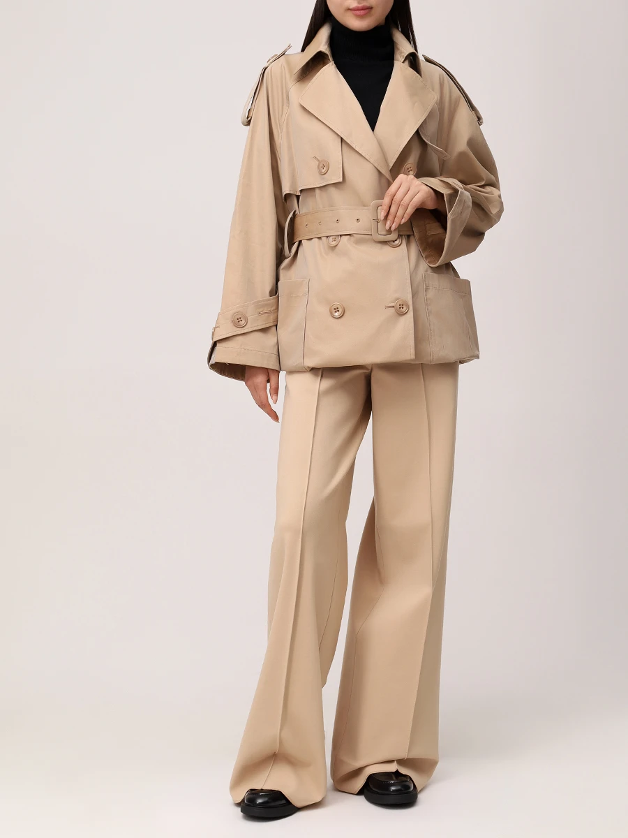 Плащ хлопковый DOROTHEE SCHUMACHER 252 / 148401 / 752 Бежевый  Фото 2