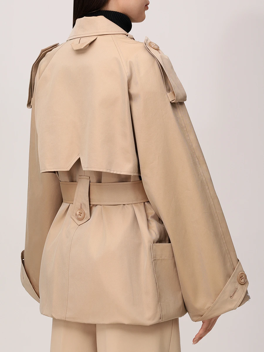 Плащ хлопковый DOROTHEE SCHUMACHER 252 / 148401 / 752 Бежевый  Фото 3