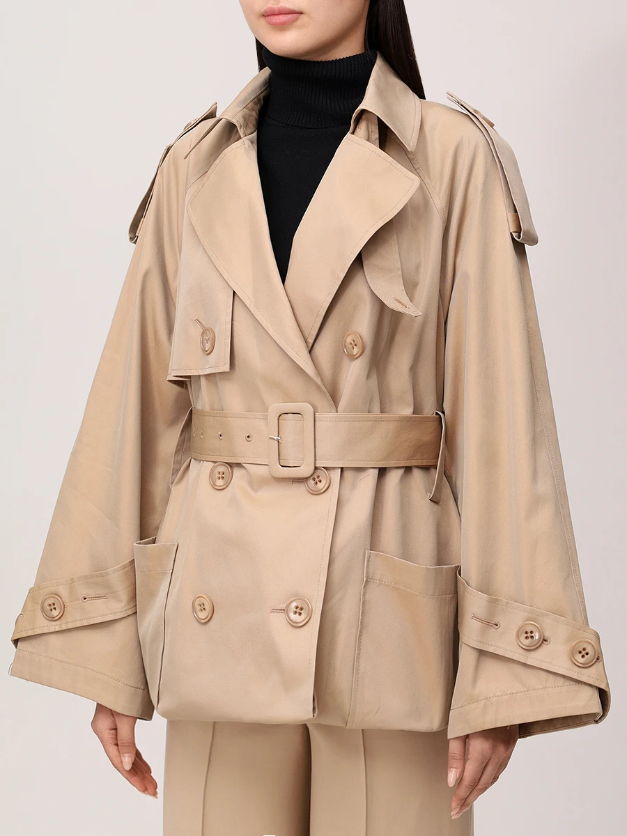 Плащ хлопковый DOROTHEE SCHUMACHER 252 / 148401 / 752 Бежевый  Фото 4