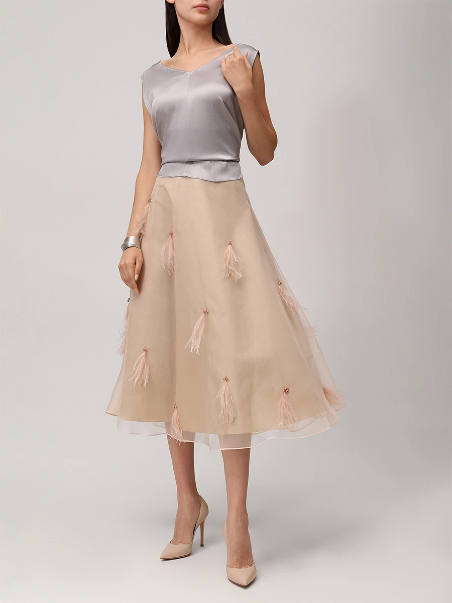 Юбка шелковая DOROTHEE SCHUMACHER 252 / 149305 / 316 Бежевый  Фото 2