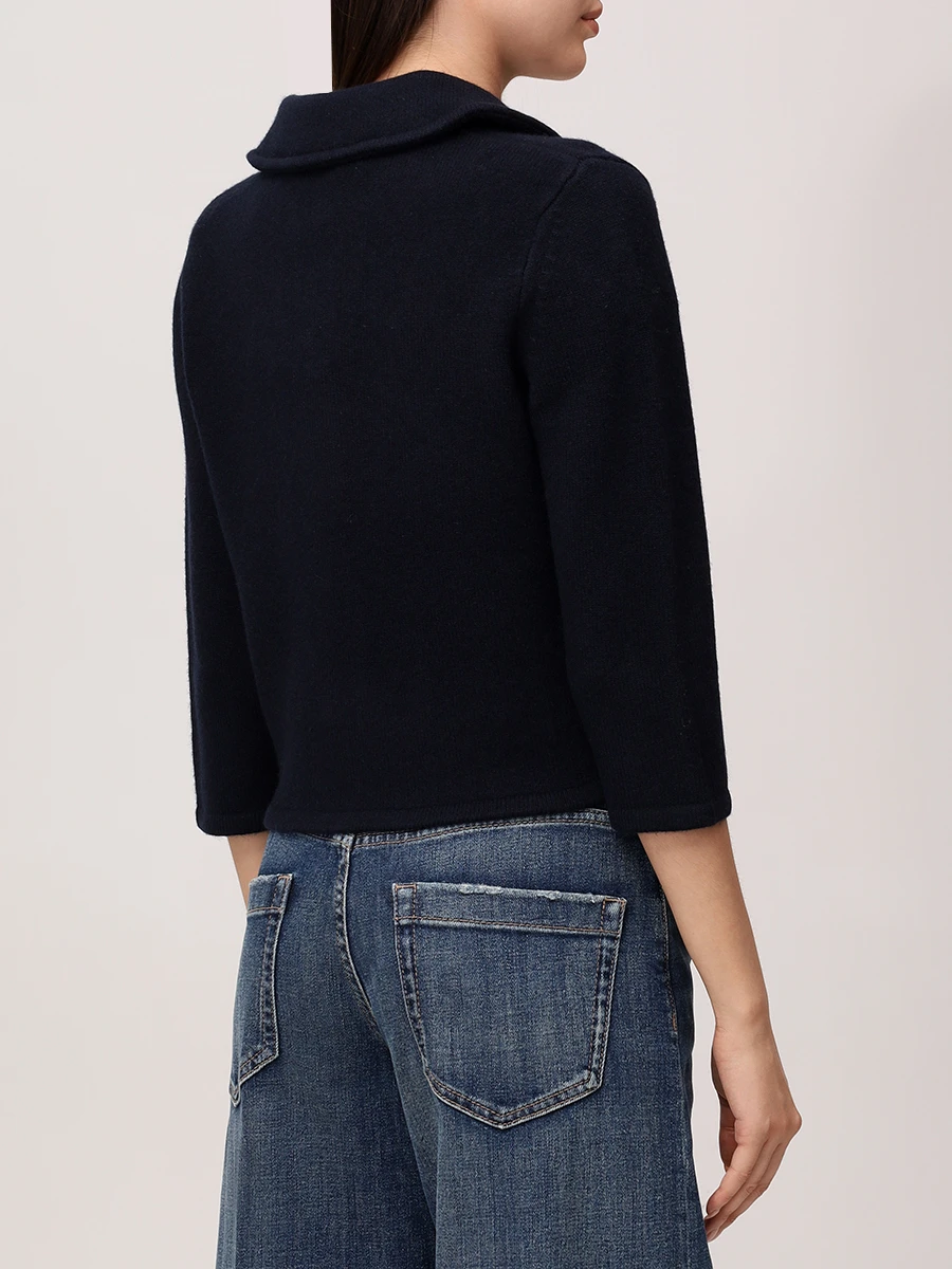 Жакет из шерсти и кашемира DOROTHEE SCHUMACHER 252/110302/899 Темно- Синий  Фото 3