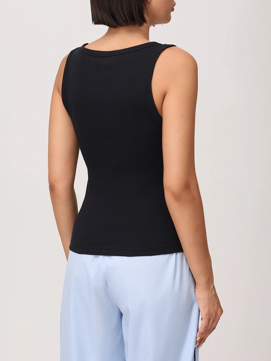 Майка хлопковая SPORTY & RICH TO081600305BA01/4 Черный  Фото 3