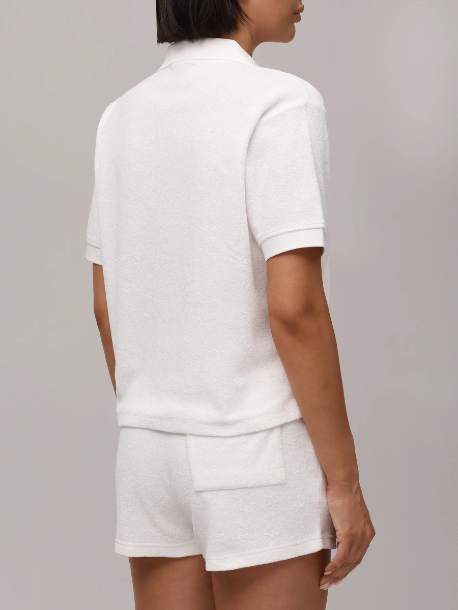 Поло хлопковое SPORTY & RICH TO001602231WH01/48 Белый  Фото 3