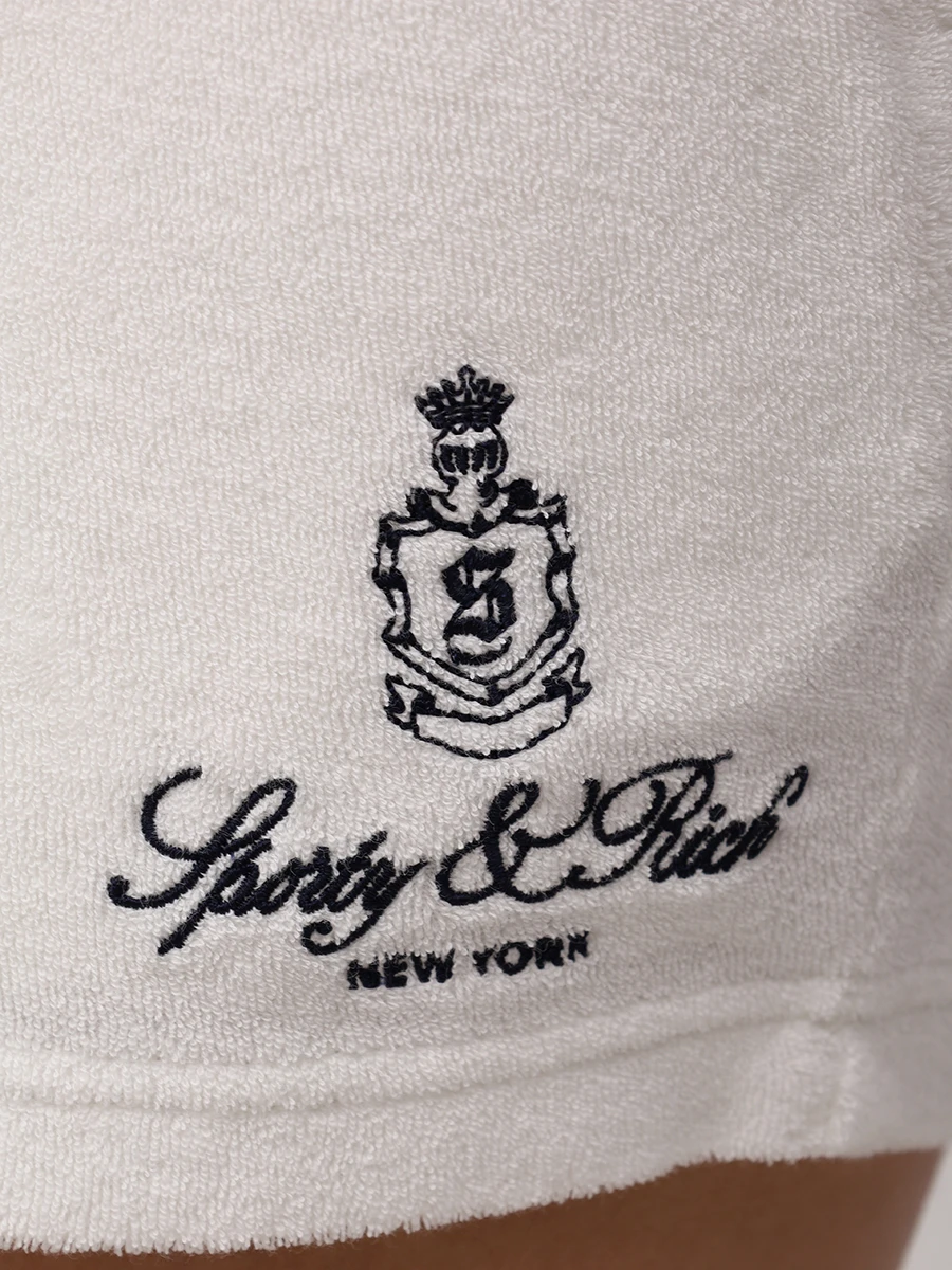 Шорты хлопковые SPORTY & RICH SH001602231WH01/48 Белый  Фото 6